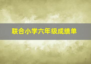 联合小学六年级成绩单