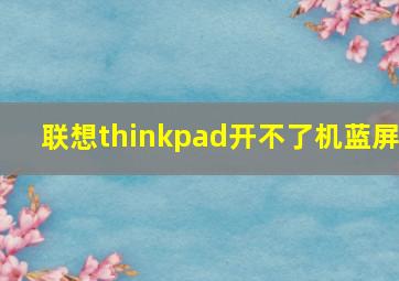 联想thinkpad开不了机蓝屏