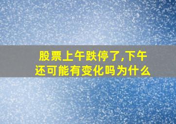 股票上午跌停了,下午还可能有变化吗为什么