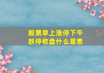 股票早上涨停下午跌停收盘什么意思