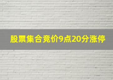 股票集合竞价9点20分涨停