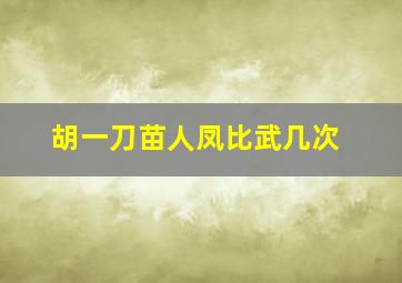 胡一刀苗人凤比武几次