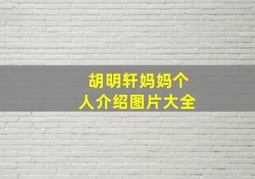 胡明轩妈妈个人介绍图片大全