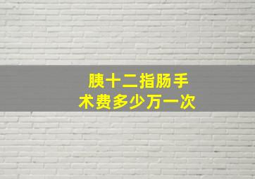 胰十二指肠手术费多少万一次