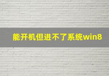 能开机但进不了系统win8