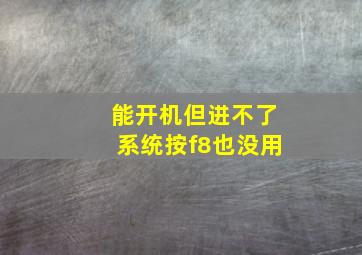 能开机但进不了系统按f8也没用