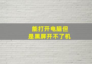 能打开电脑但是黑屏开不了机