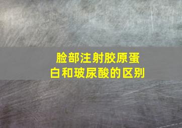 脸部注射胶原蛋白和玻尿酸的区别