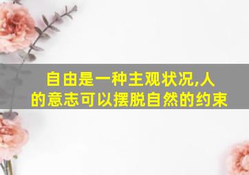 自由是一种主观状况,人的意志可以摆脱自然的约束