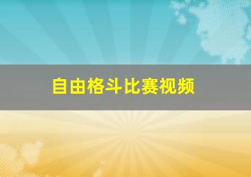 自由格斗比赛视频