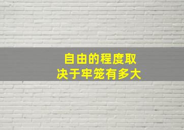 自由的程度取决于牢笼有多大