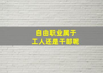 自由职业属于工人还是干部呢