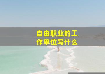 自由职业的工作单位写什么