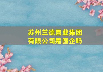 苏州兰德置业集团有限公司是国企吗