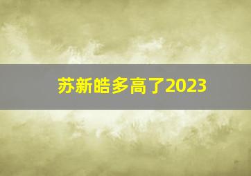 苏新皓多高了2023