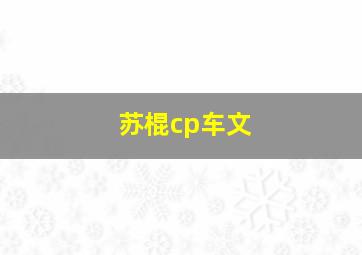 苏棍cp车文