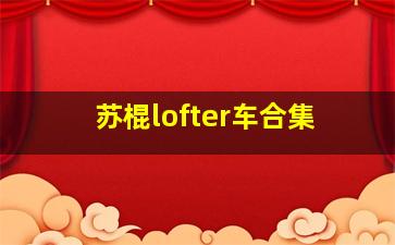 苏棍lofter车合集