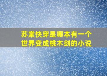 苏棠快穿是哪本有一个世界变成桃木剑的小说