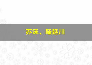 苏沫、陆廷川