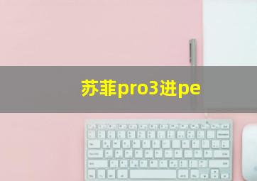 苏菲pro3进pe