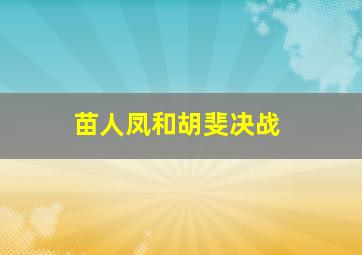 苗人凤和胡斐决战