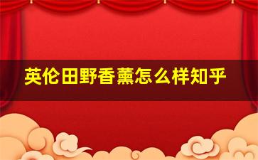 英伦田野香薰怎么样知乎