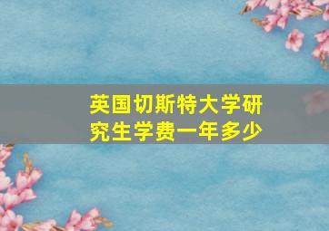 英国切斯特大学研究生学费一年多少