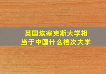 英国埃塞克斯大学相当于中国什么档次大学