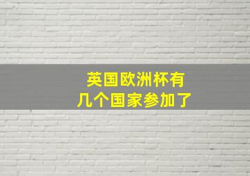 英国欧洲杯有几个国家参加了