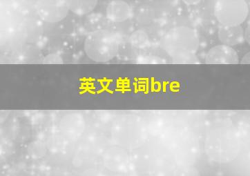 英文单词bre