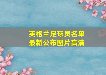 英格兰足球员名单最新公布图片高清