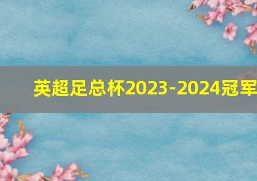 英超足总杯2023-2024冠军