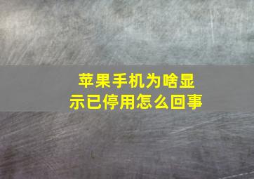 苹果手机为啥显示已停用怎么回事