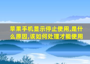 苹果手机显示停止使用,是什么原因,该如何处理才能使用