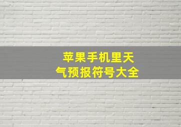 苹果手机里天气预报符号大全