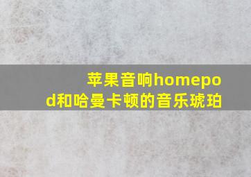 苹果音响homepod和哈曼卡顿的音乐琥珀