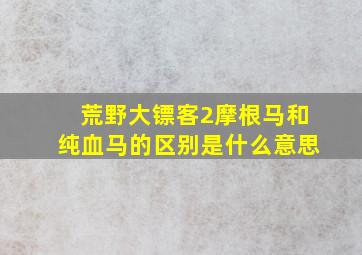 荒野大镖客2摩根马和纯血马的区别是什么意思