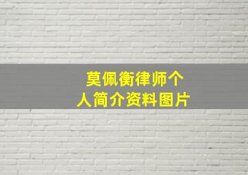 莫佩衡律师个人简介资料图片