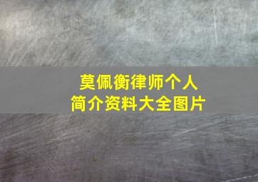 莫佩衡律师个人简介资料大全图片