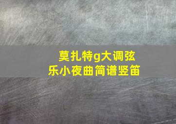 莫扎特g大调弦乐小夜曲简谱竖笛