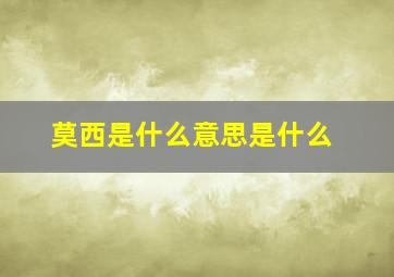 莫西是什么意思是什么