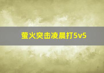 萤火突击凌晨打5v5