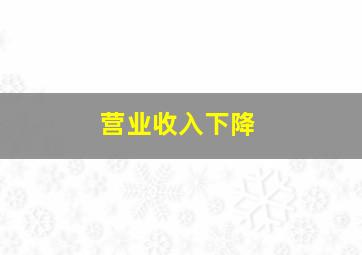 营业收入下降