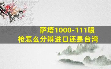 萨塔1000-111喷枪怎么分辨进口还是台湾