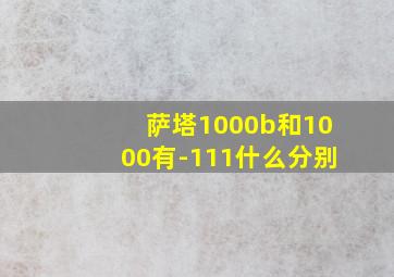 萨塔1000b和1000有-111什么分别