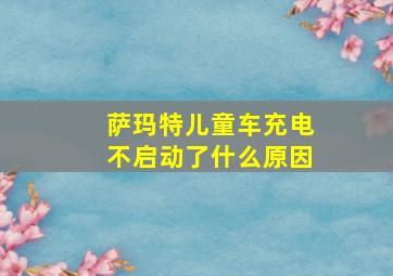 萨玛特儿童车充电不启动了什么原因