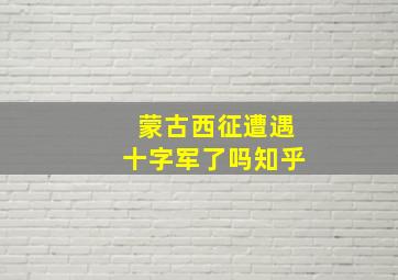 蒙古西征遭遇十字军了吗知乎