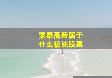 蒙泰高新属于什么板块股票