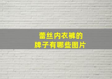 蕾丝内衣裤的牌子有哪些图片