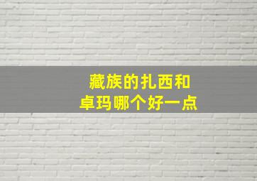 藏族的扎西和卓玛哪个好一点